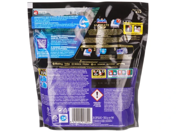 Detergent vase pentru masina de spalat Finish Ultimate Plus All in 1 28 capsule