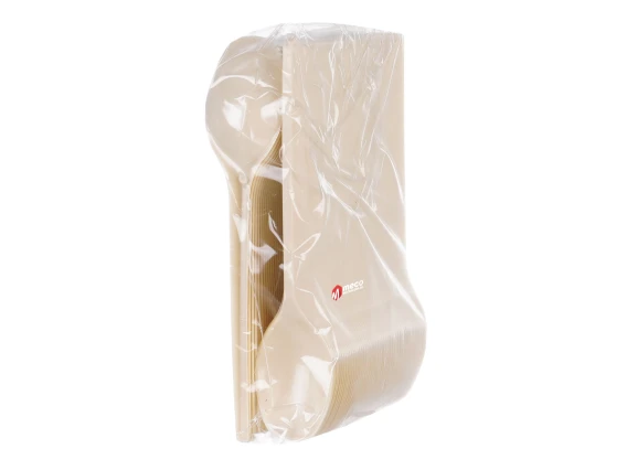Lingurite plastic compostabile 100buc/set Crem