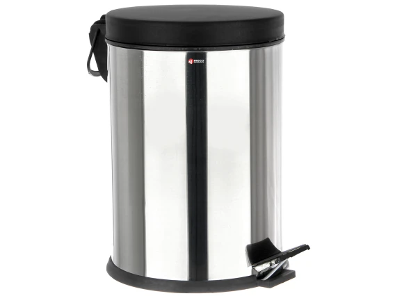 Cos gunoi inox lucios capac negru Meco 30 litri Q32 H-46cm