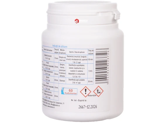 Dezinfectant efervescent Cloramina Biclosol 60 tablete