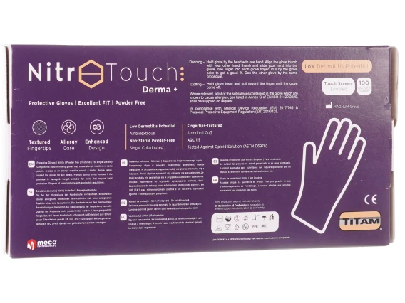 Manuși nepudrate Nitril Examinare Nitro Touch Derma Plus Albastre (100buc/cutie) marime M