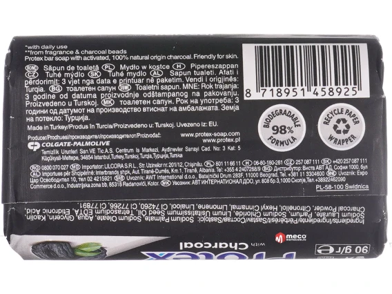 Sapun solid antibacterian Protex Detox&Pure whit Charcoal 90gr