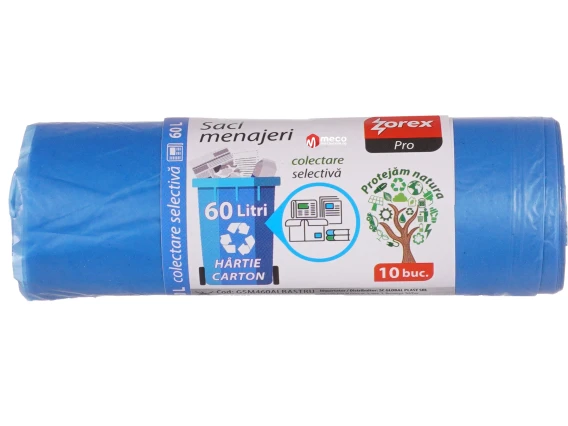Saci menajeri Zorex 60 litri 10 bucati albastru