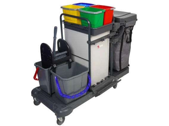Carucior curatenie profesional, sac, dulap, sistem de mop MZED3401