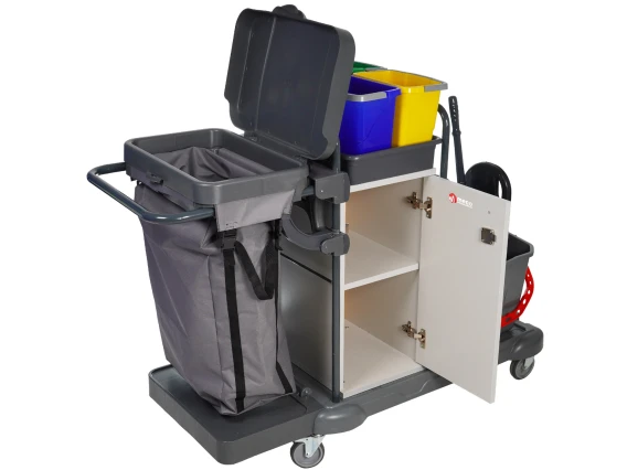 Carucior curatenie profesional, sac, dulap, sistem de mop MZED3401