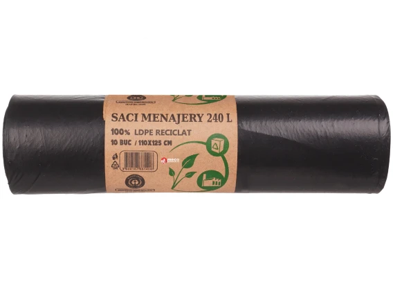 Saci menajeri LDPE reciclat 240 litri 10 buc