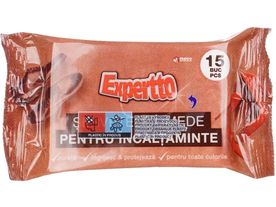 Servetele umede pentru incaltaminte Expertto 15 bucati