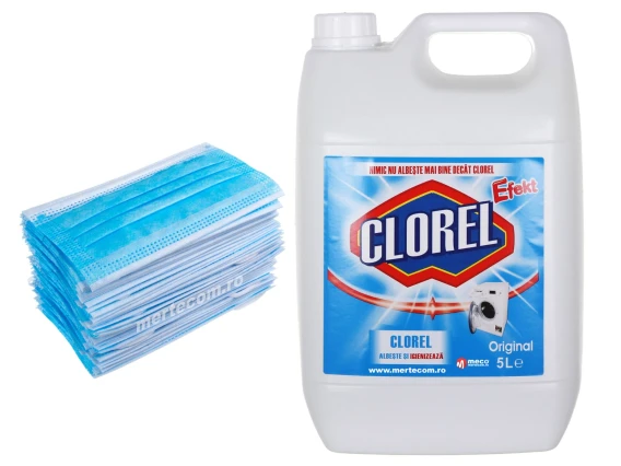Clorel Original 5 litri + Masti medicale de unica folosinta 50/set
