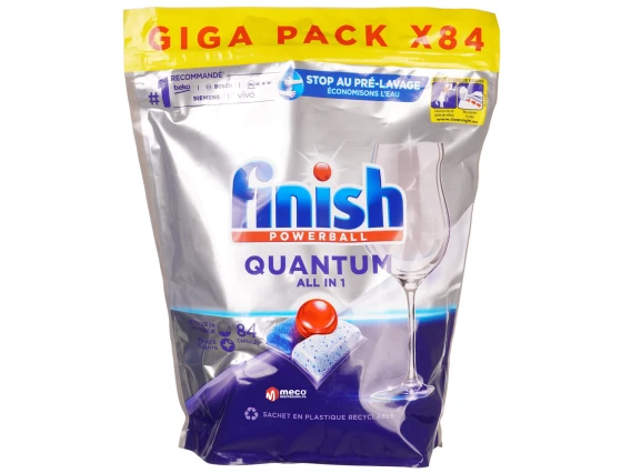 Detergent vase pentru masina de spalat Finish Powerball Quantum All in 1 84 tablete