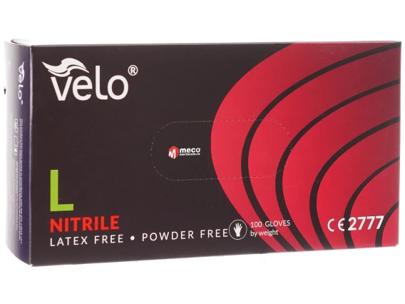 Manusi nepudrate nitril negre Velo marimea L 100buc/cutie