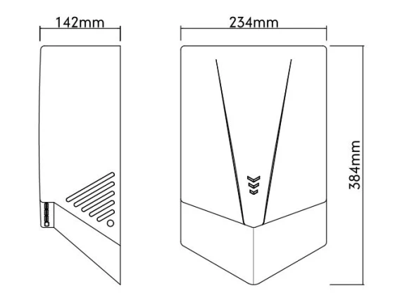 Uscator maini plastic ABS satinat Meco 1300W HDS2022BS