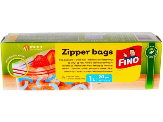Pungi cu inchidere etansa Fino Zipper 1litru 20bucati