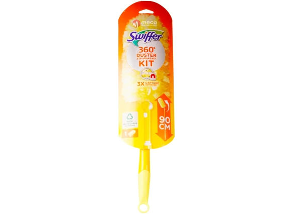 Swiffer 360 grade kit pamatuf cu maner lung + 1 rezerva