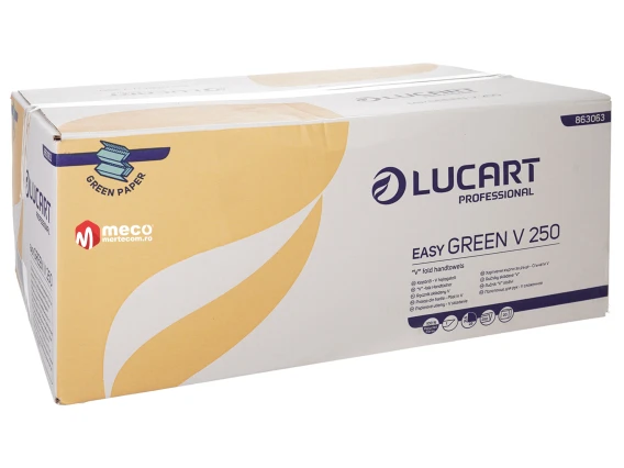 Prosop hartie pliant V verde Lucart 863063 21.5x25cm 1strat 250bucati