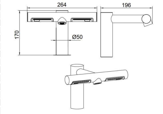 Robinet apa si uscator de maini din inox Meco TAP 04