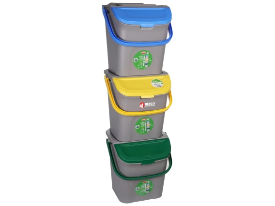Set cosuri gunoi colectare selectiva Eco Way 3 x 28 litri H-41 cm
