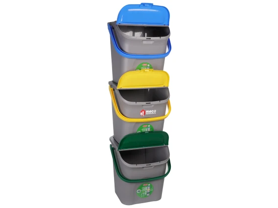 Set cosuri gunoi colectare selectiva Eco Way 3 x 28 litri H-41 cm