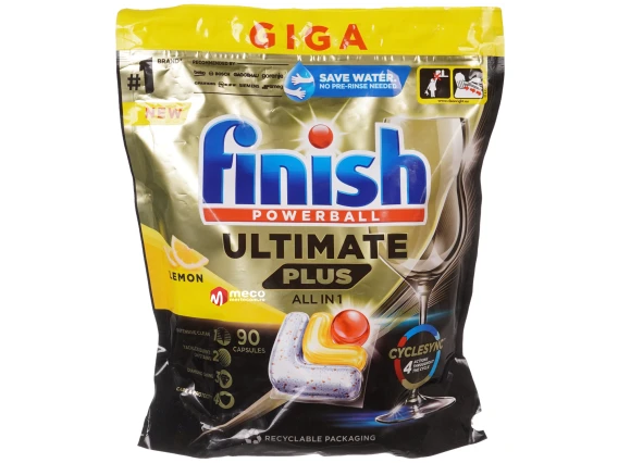Detergent vase pentru masina de spalat Finish Ultimate Plus Lemon 90 bucati