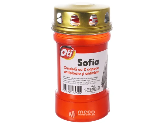 Candela cu 2 capace antiploaie si antivant Sofia 45h