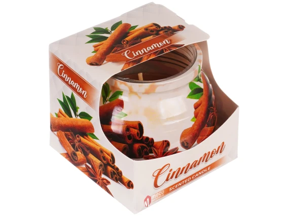 Lumanare parfumata in pahar cu aroma de scortisoara