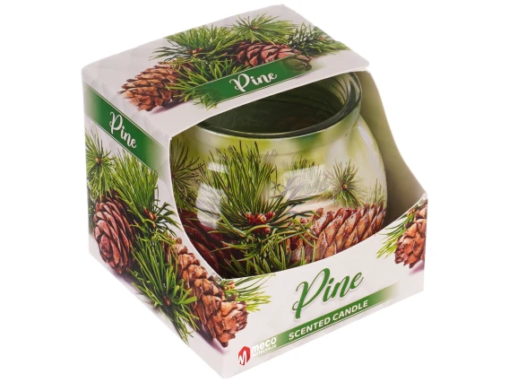Lumanare parfumata in pahar cu aroma de pin
