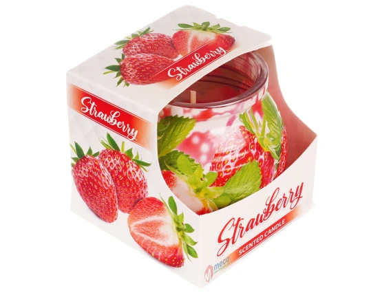 Lumanare parfumata in pahar cu aroma de capsune