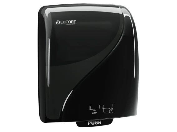 Dispenser rola prosop autocut Lucart Identity negru cu senzor 892995