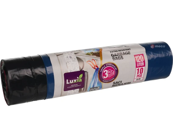 Saci menajeri cu snur triplustratificati Luxia 120 litri 10 bucati