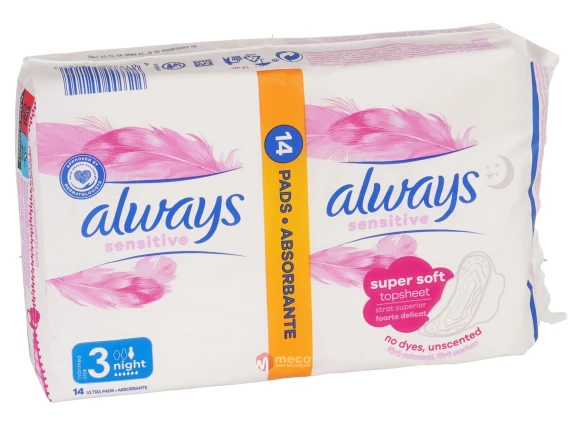 Absorbante de noapte Always Sensitive 14 bucati