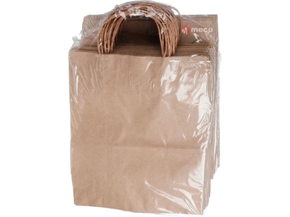 Pungi hartie natur cu maner 22x12x27cm 50bucati 