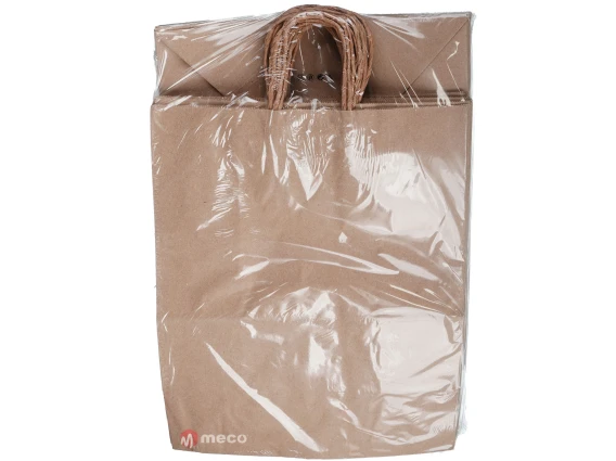 Pungi hartie natur cu maner 31x17x39cm 50bucati