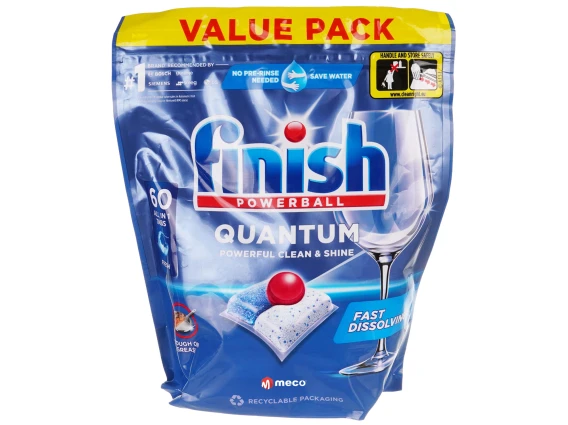 Detergent vase pentru masina de spalat Finish Powerball Quantum All in 1 60 tablete