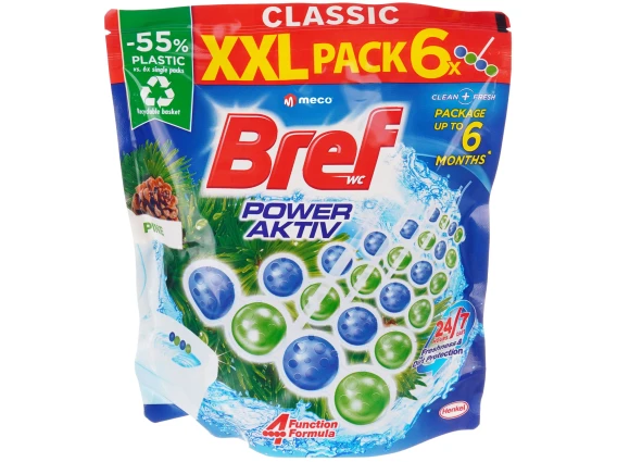 Odorizant WC Bref WC Power Aktiv Pine 6 bucati