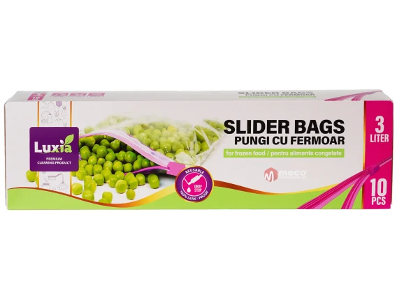 Pungi alimentare cu fermoar Luxia 3 litri 10 bucati