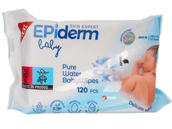 Servetele umede Epiderm Baby Pure Water 120 buc