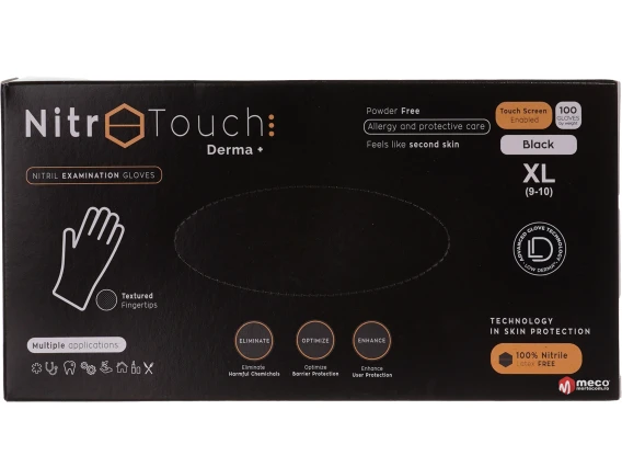 Manusi nepudrate Nitro Touch Derma Negre (100buc/cutie) marime XL