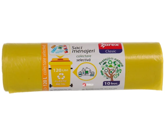Saci colectare selectiva Zorex 120L/10bucati galben