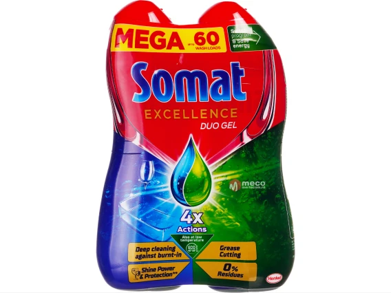 Detergent lichid pentru masina de spalat vase Somat Excellence Duo Gel 60 spalari