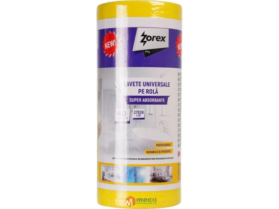 Lavete universale pe rola Zorex 40 bucati 27x28 cm