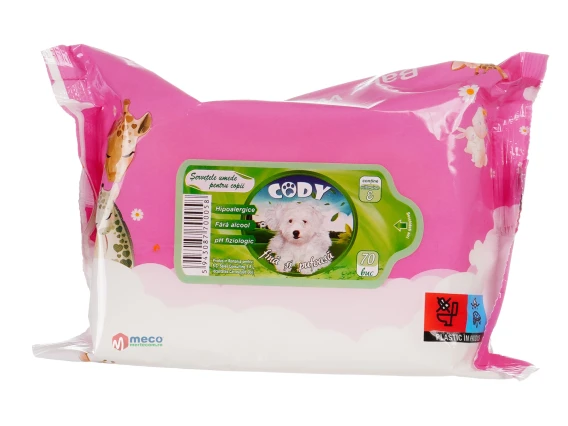 Servetele umede Cody pentru copii 70 buc