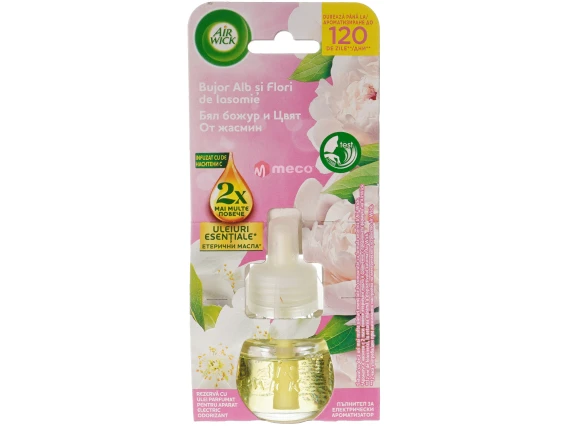 Rezerva aparat odorizant electric Air Wick 19ml (Bujori albi si flori de iasomie)