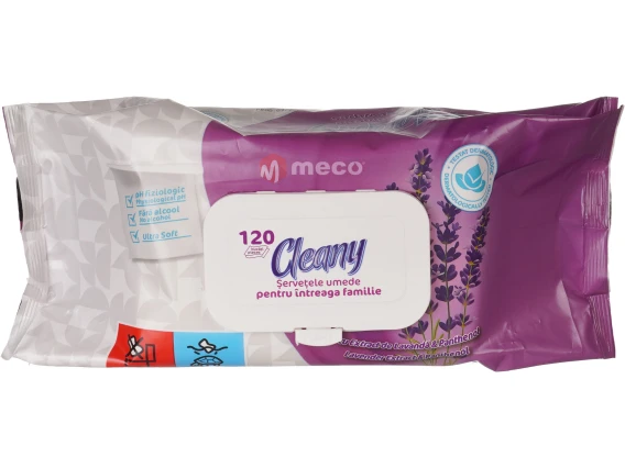 Servetele umede cu capac Cleany 120buc Lavanda si Panthenol