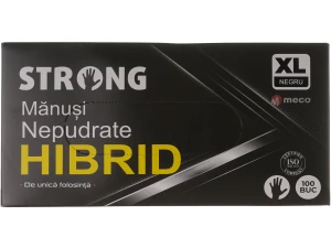 Manusi Hibrid nepudrate negre 100 bucati/cutie (XL - Extra Large)