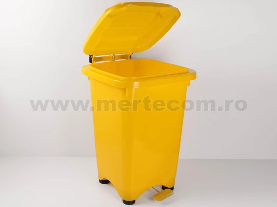 Cos gunoi colectare selectiva cu pedala 50L H-65cm (Galben)