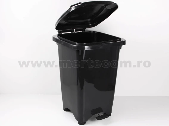 Cos gunoi colectare selectiva cu pedala 50L H-65cm (Negru)