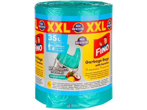 Saci menajeri cu maner Fino 35 litri 100 bucati (100 bucăți)