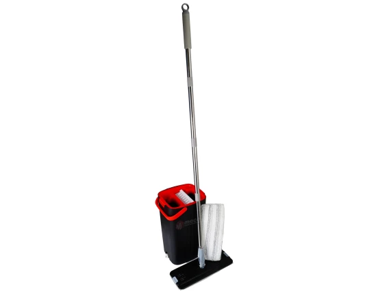 Mop plat cu storcator si galeata 8 litri Magic Flat Mop plus rezerva