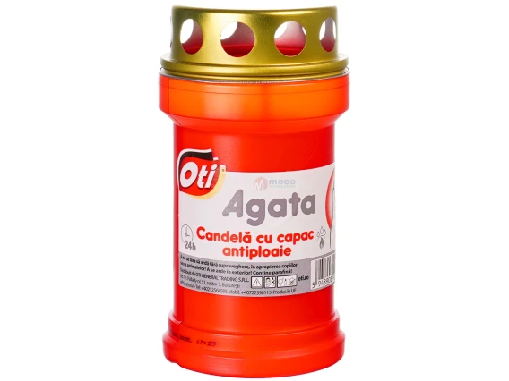 Candela cu capac antiploaie Agata timp de ardere 24h