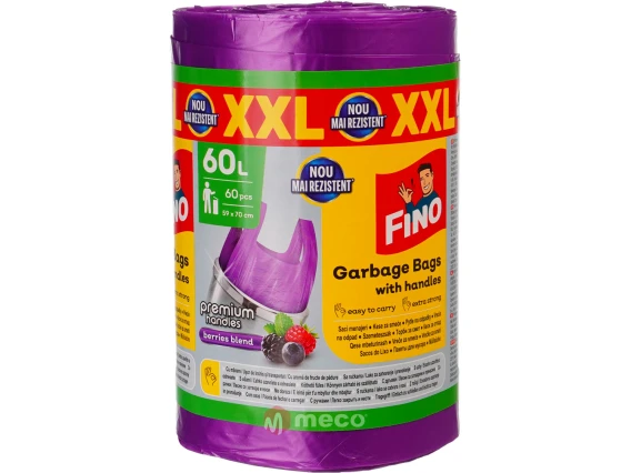 Saci menajeri cu maner Fino 60 litri 60 bucati (60 bucăți)