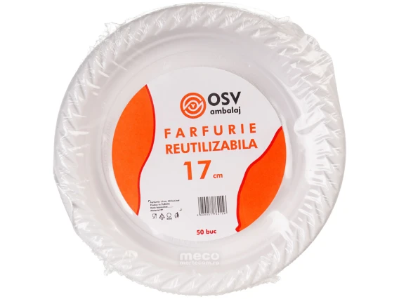 Farfurie reutilizabila 17cm 50 bucati/set